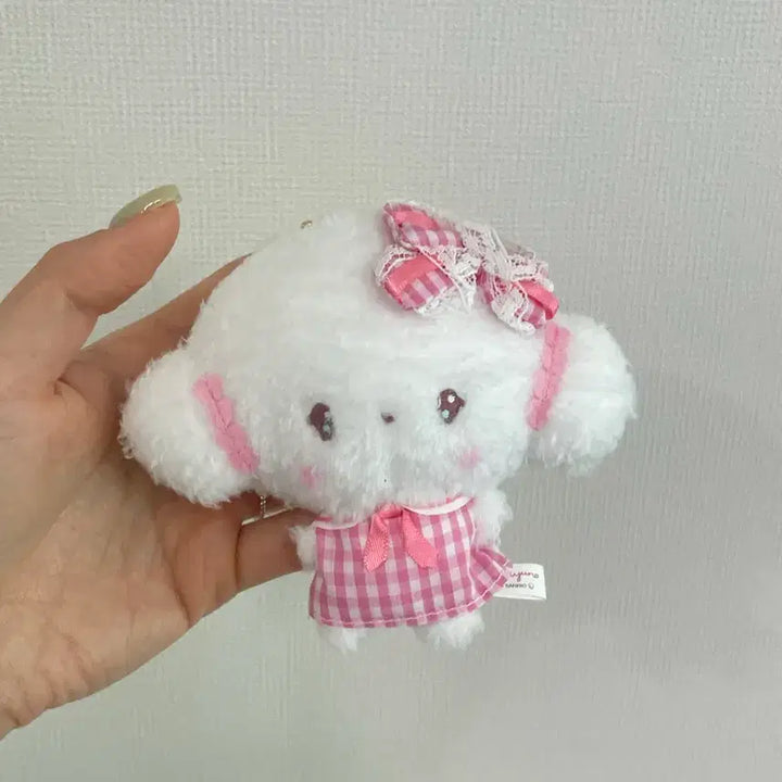 [BUNJANG] Sanrio CorgiPink Check Mascot Doll Keychain (New) / (새상품) 산리오 코기뮹 핑크체크 마스코트 인형 키링