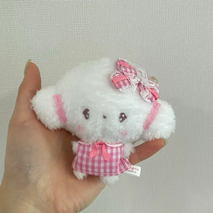 [BUNJANG] Sanrio CorgiPink Check Mascot Doll Keychain (New) / (새상품) 산리오 코기뮹 핑크체크 마스코트 인형 키링