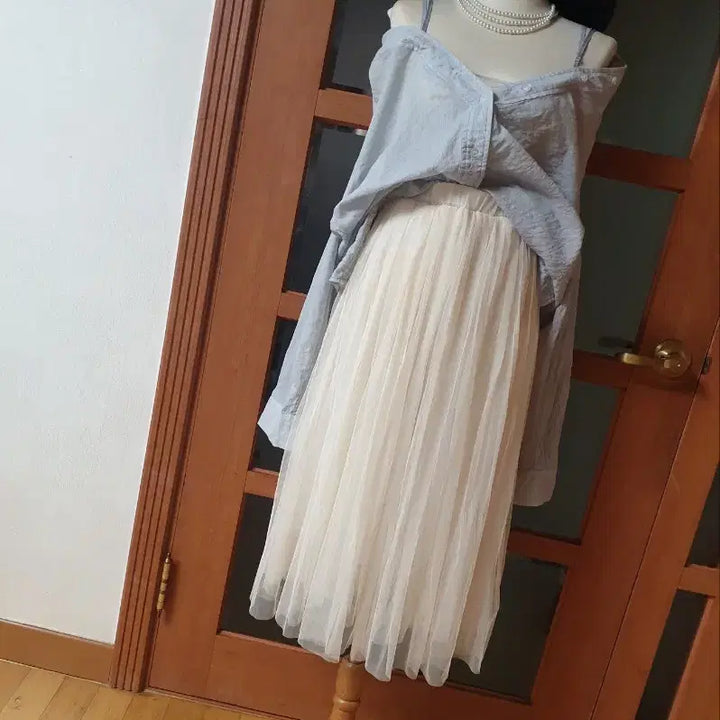 [BUNJANG] Off-Shoulder Convertible Stripe Shirt / (새제품)오프숄더 겸용 스트라이프 셔츠