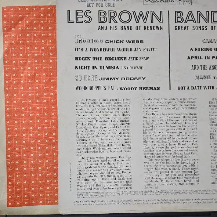 [BUNJANG] Les Brown and His Band of Renown Bandland Jazz LP / 레스브라운(Les Brown)_Bandland_재즈LP US