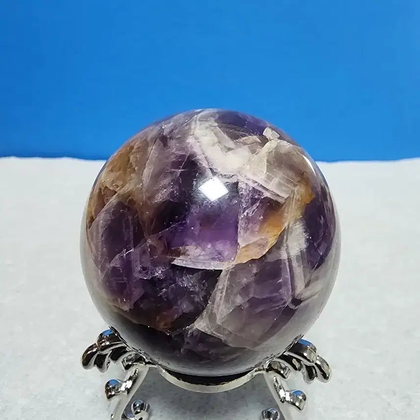 [BUNJANG] Natural Amethyst Crystal Sphere with Stand / 천연 자수정 원석 구체+받침대
