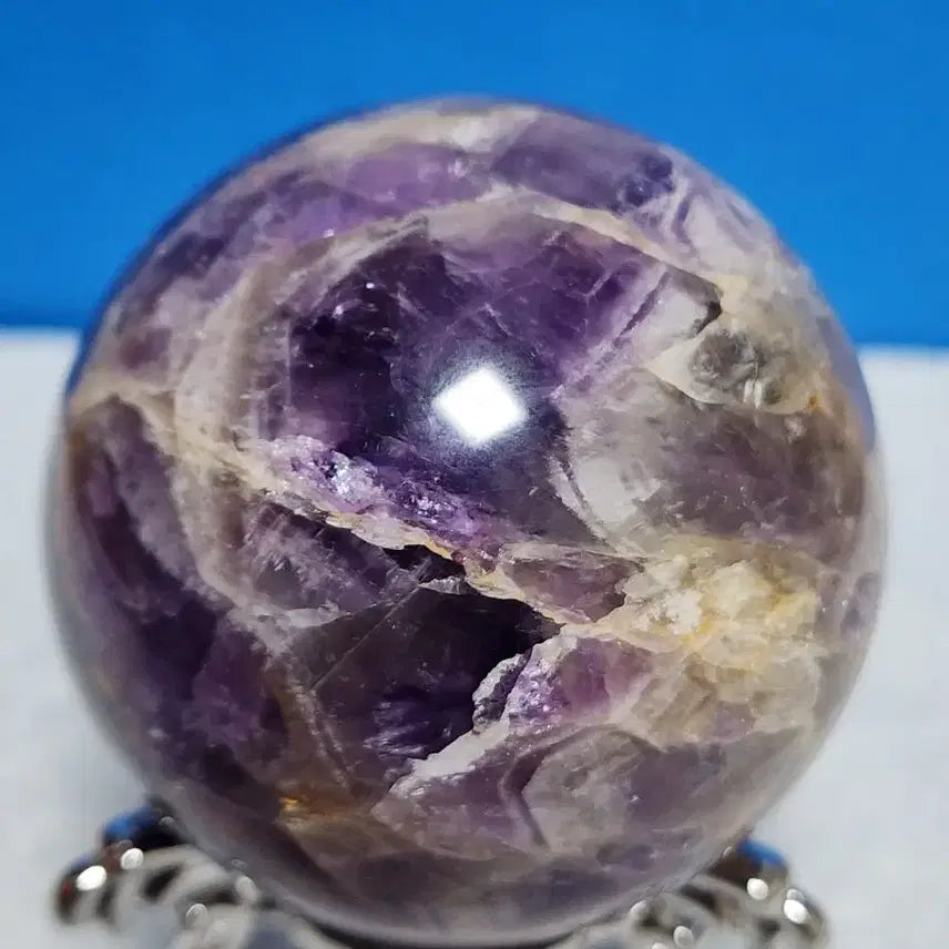 [BUNJANG] Natural Amethyst Crystal Sphere with Stand / 천연 자수정 원석 구체+받침대