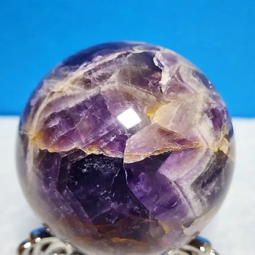 [BUNJANG] Natural Amethyst Crystal Sphere with Stand / 천연 자수정 원석 구체+받침대