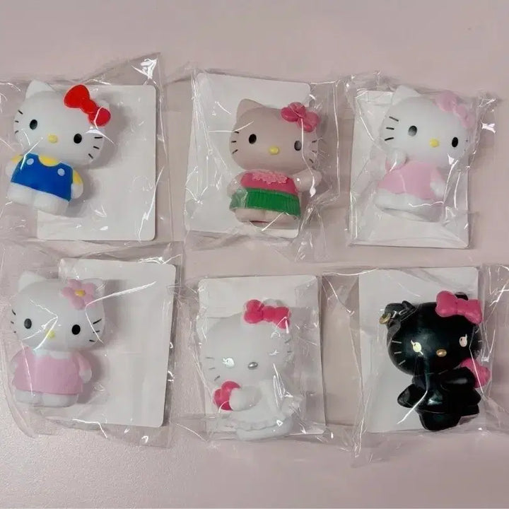 [BUNJANG] Sanrio Hello Kitty 50th Anniversary Finger Puppet Figure Set Bundle / 산리오 헬로키티 50주년 팝업 손가락 피규어 인형 6종 세트 일괄