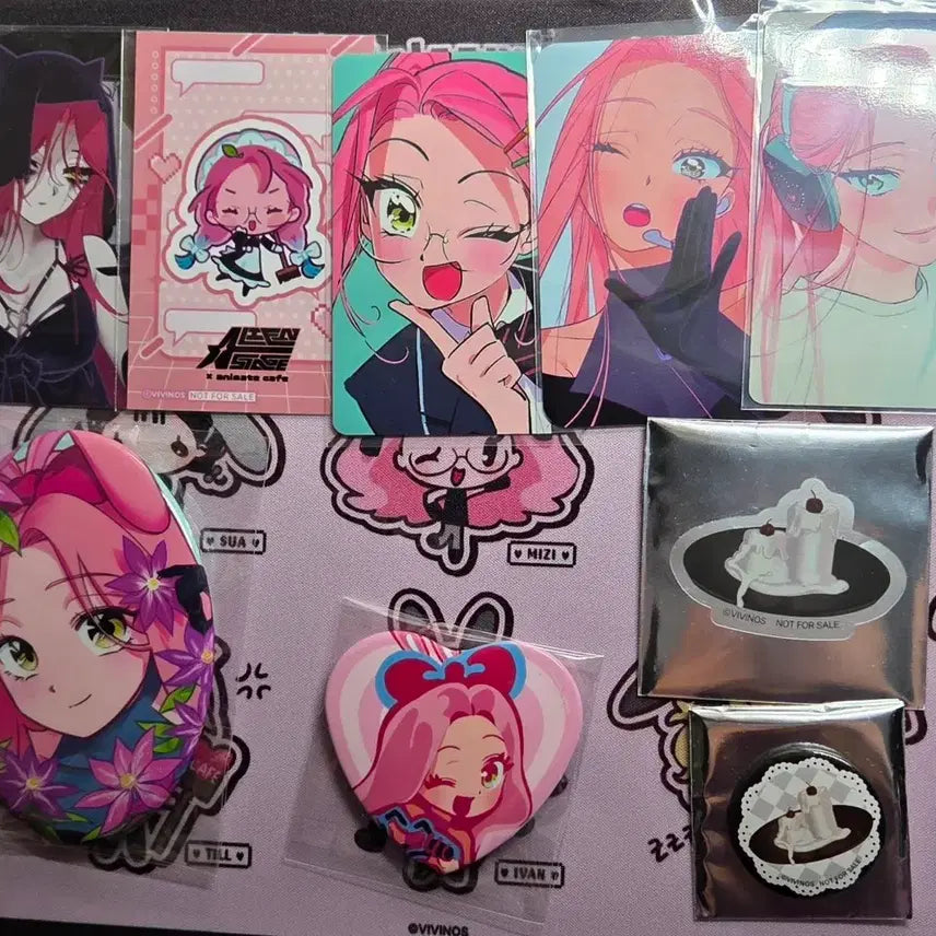 [BUNJANG] A-STAGE Miji Idol Casual Uniform Photocard Sticker Can Badge Bundle Set / 에이스테 미지 아이돌 사복 교복 add 포카 스티커 캔뱃지특전 말레이시아