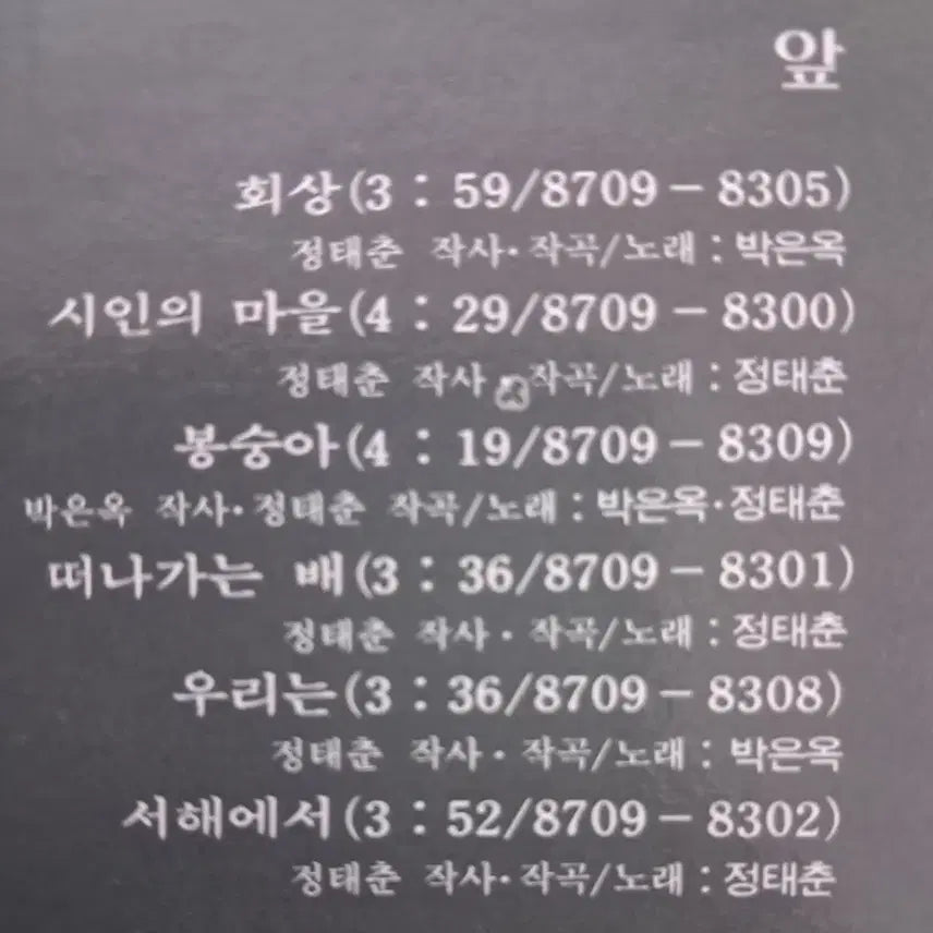 [BUNJANG] Jeong Tae Chun Park Eun Ok Compilation Vol. 1 LP / LP  정태춘 박은옥  (발췌곡집1 )  판매