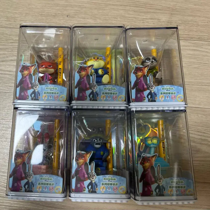 [BUNJANG] Zootopia 2 Figure Pencil Stamp Set / (정가이하) 주토피아2 피규어 연필 스탬프 세트 6종