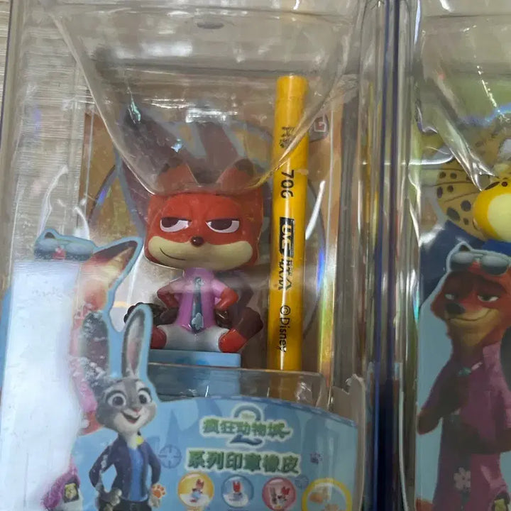 [BUNJANG] Zootopia 2 Figure Pencil Stamp Set / (정가이하) 주토피아2 피규어 연필 스탬프 세트 6종
