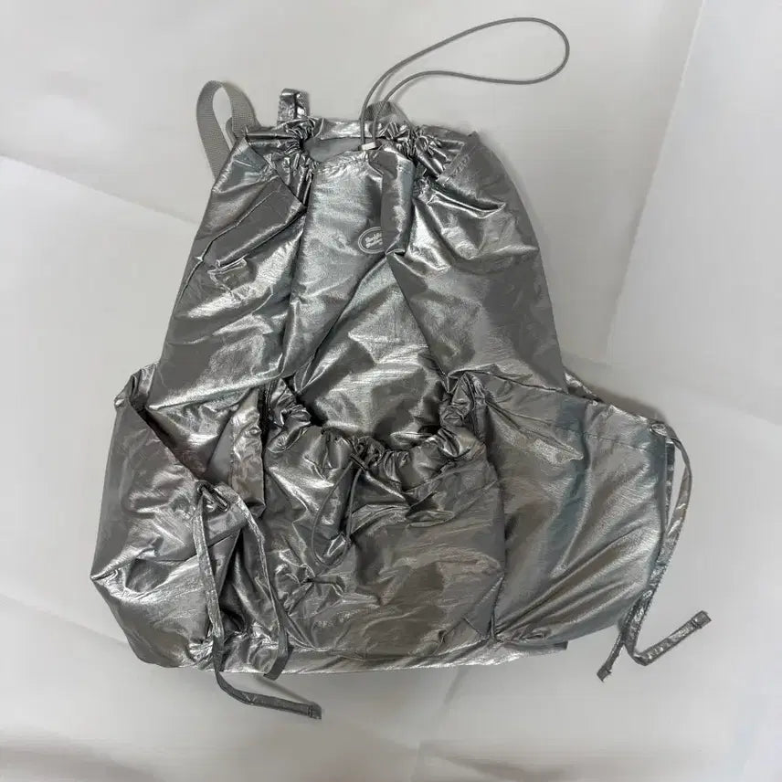 [BUNJANG] Rockfish Weatherwear Side Ribbon Pocket Padded Gym Sack Backpack / 락피쉬웨더웨어) 리본 포켓 패딩 백팩