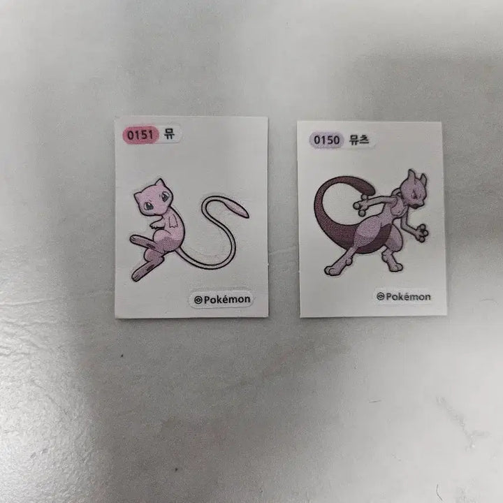[BUNJANG] Pokemon 24K Stickers Set (Mew, Mewtwo, etc.) / 포켓몬 24k 띠부씰 2장, 뮤 + 뮤츠 등등 묶어서 판매 합니다