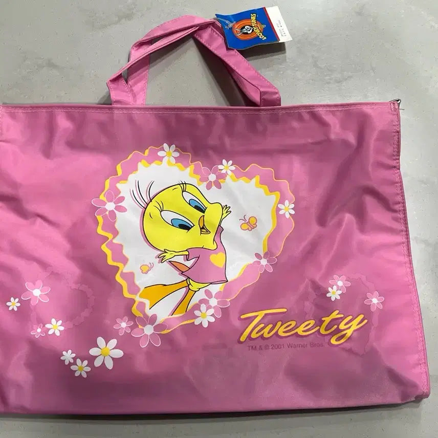 [BUNJANG] Looney Tunes Tweety Pink Bag Vintage Stationery / 루니툰 트위티 핑크색 가방 고전문구