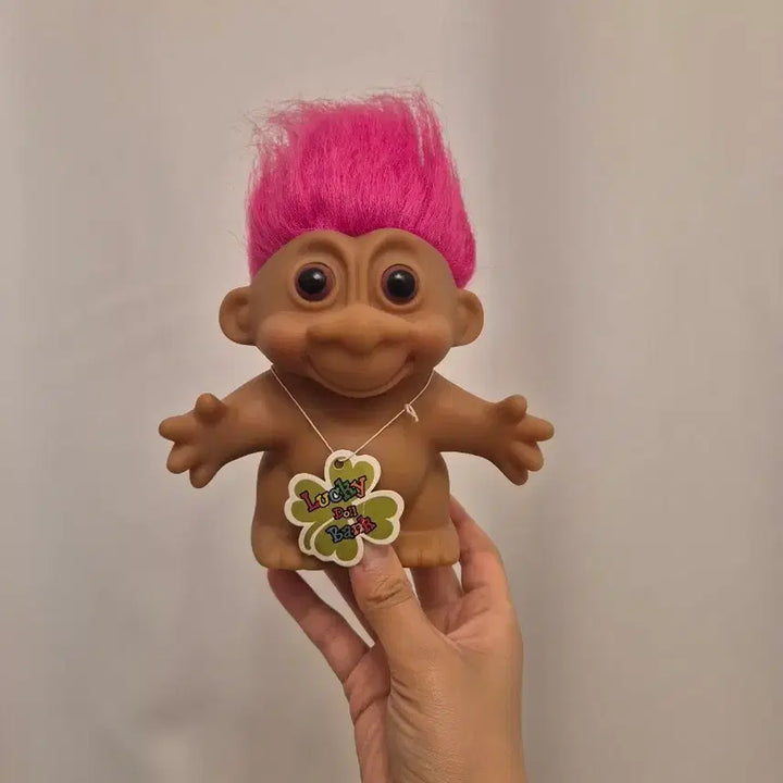 [BUNJANG] Vintage Lucky Pink Troll Figurine Piggy Bank / 빈티지 행운의 핑크 트롤 피규어 저금통