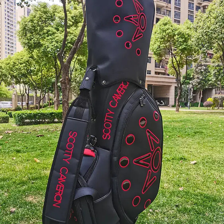[BUNJANG] Crown Waterproof Scrub Caddy Bag (Black/Red) / 골프백 왕관 방수 스크럽 캐디백(블랙레드)