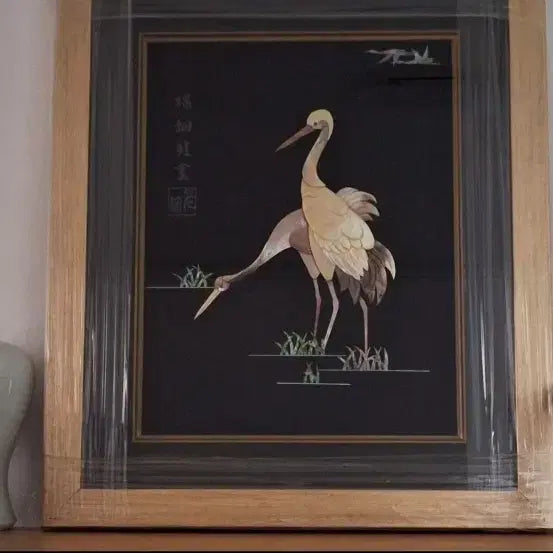 [BUNJANG] Mother-of-Pearl Inlaid Crane Picture Frame 42x50cm / 42   50 센치 자개 학 액자 새것