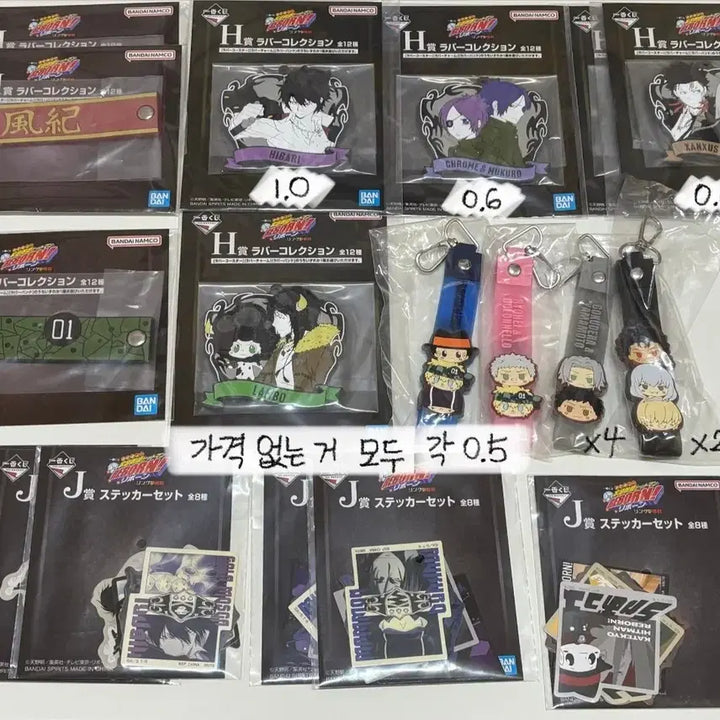 [BUNJANG] Katekyo Hitman Reborn! Ichiban Kuji Keychain Sticker Rubber Collection Sticker Hibari Mukuro / 가히리 제일복권 쿠지 키링 스티커 러버컬렉션 스티커 히바리 바리아 잔저스