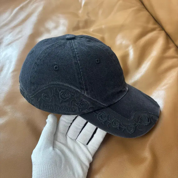 [BUNJANG] Supreme 6-Panel Rose Washed Black Cap / 슈프림 6패널 볼캡 모자 로즈 워시드 블랙