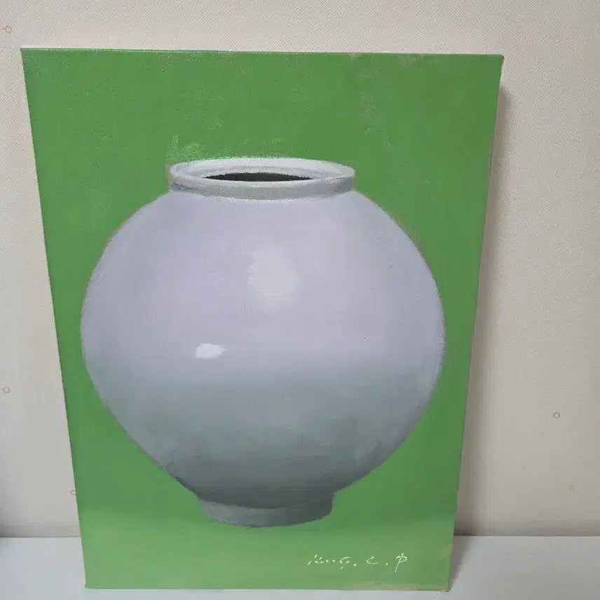 [BUNJANG] Park Kwangchul Moon Jar Oil Painting / 박광출 달항아리 유화 그림