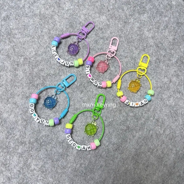 [BUNJANG] Lucky Initial Turtle Keyring Bag Charm / 행운의 이니셜 거북이 키링 열쇠고리 가방키링