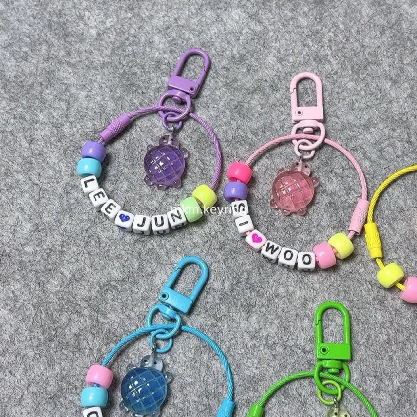 [BUNJANG] Lucky Initial Turtle Keyring Bag Charm / 행운의 이니셜 거북이 키링 열쇠고리 가방키링