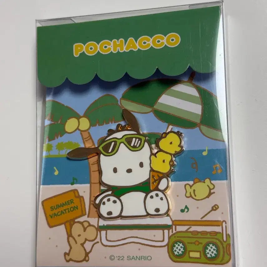 [BUNJANG] Sanrio Pochacco Summer Pin Badge &amp; Bandai Gachapon Keychain Bundle / 산리오 텐바이텐 썸머 핀뱃지 포챠코+반다이 가챠 포챠코 키링