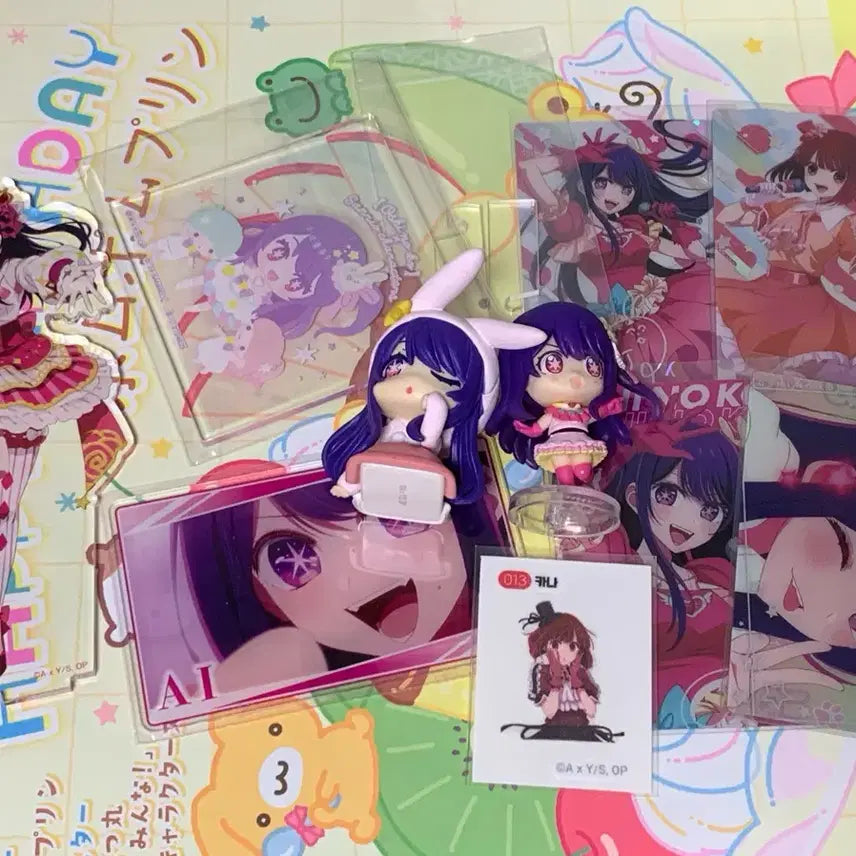 [BUNJANG] Oshi no Ko Hoshino Ai &amp; Arima Kana Acrylic Stand, Card, Gacha, Figure Bundle / 최애의 아이 호시노 아이 아리마 카나 아크릴 웨하스카드 띠부씰 카드