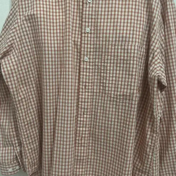 [BUNJANG] Espionage Checkered Shirt Orange Size M / 에스피오나지 체크 셔츠 오렌지 M사이즈