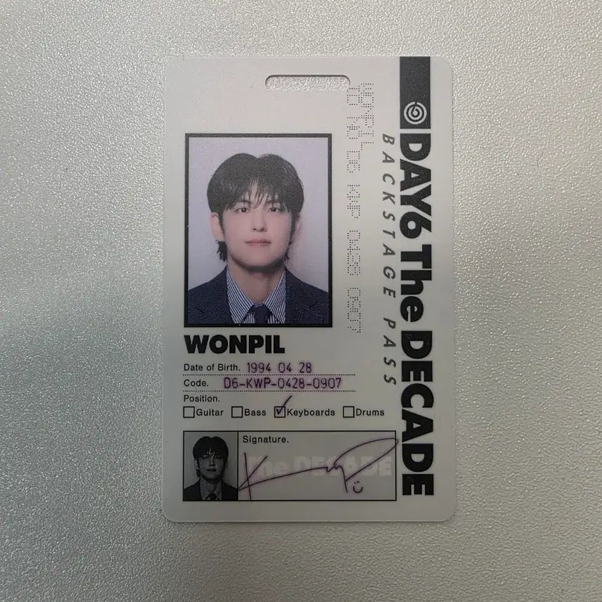 [BUNJANG] DAY6 Decade Album ID Card Wonpil / 데이식스 decade 앨범 ID card 원필