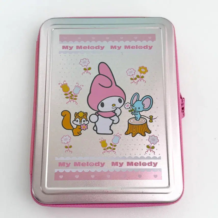 [BUNJANG] Classic My Melody Tin Case Zipper Organizer Box / 고전 마이멜로디 틴케이스 지퍼 소품함 보관함