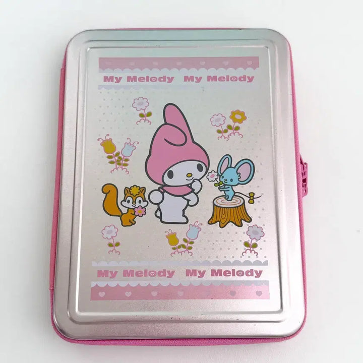 [BUNJANG] Classic My Melody Tin Case Zipper Organizer Box / 고전 마이멜로디 틴케이스 지퍼 소품함 보관함