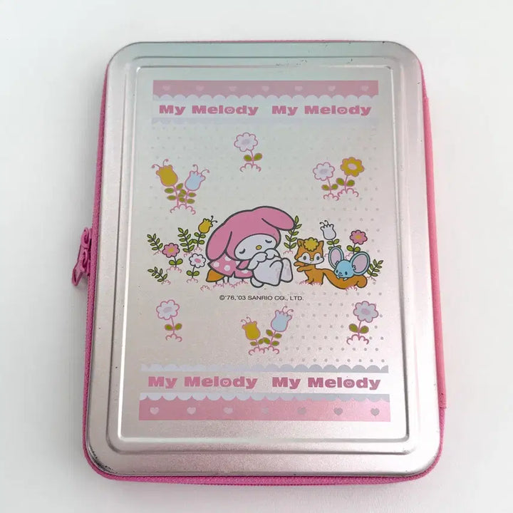 [BUNJANG] Classic My Melody Tin Case Zipper Organizer Box / 고전 마이멜로디 틴케이스 지퍼 소품함 보관함