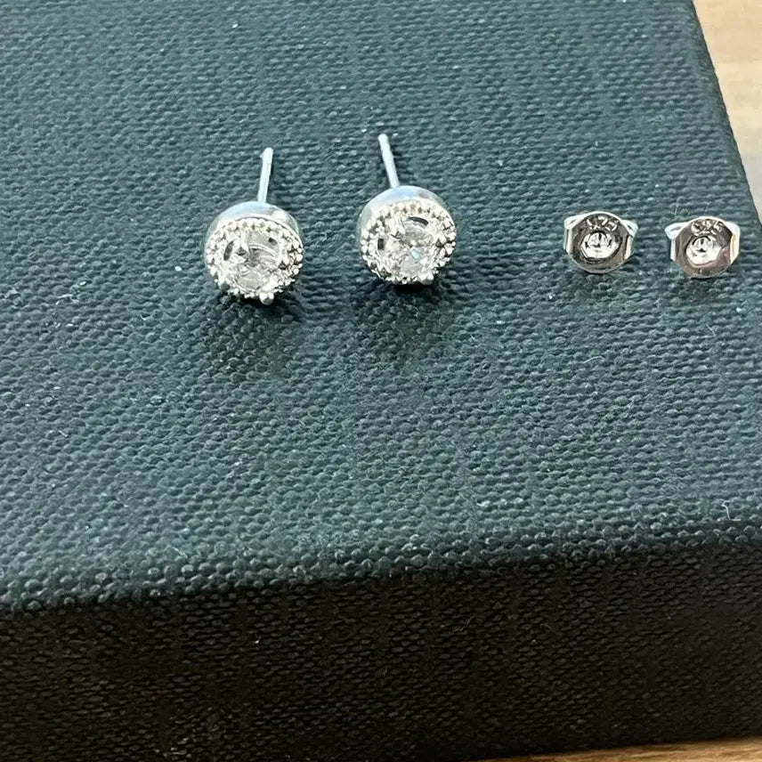 [BUNJANG] 925 Sterling Silver Cubic Earrings (New) / 925 큐빅 은귀걸이 새상품