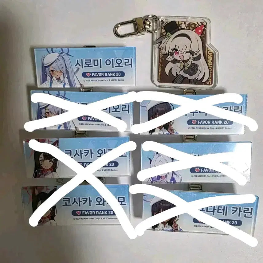 [BUNJANG] Blue Archive Cafe Memorial Capsule Keyring Name Tag / 블루 아카이브 카페 메모리얼 캡슐 키링 명찰 중복 팝니다