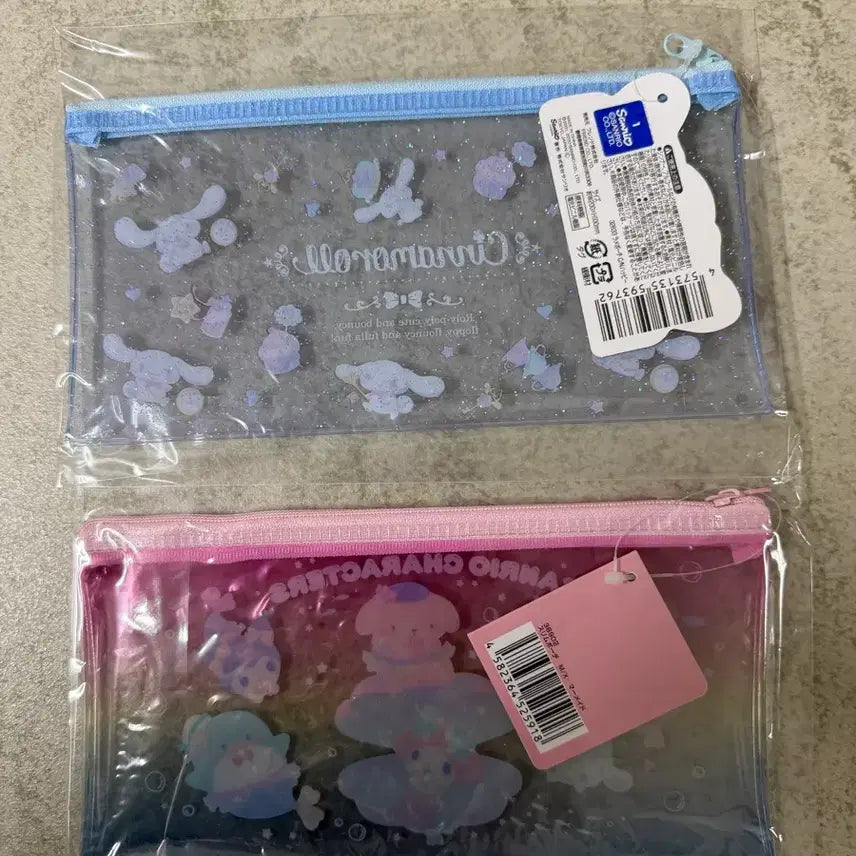 [BUNJANG] Sanrio Characters Transparent PVC Pouch Set (2 Types) / 산리오 캐릭터 투명 pvc파우치 2종세트