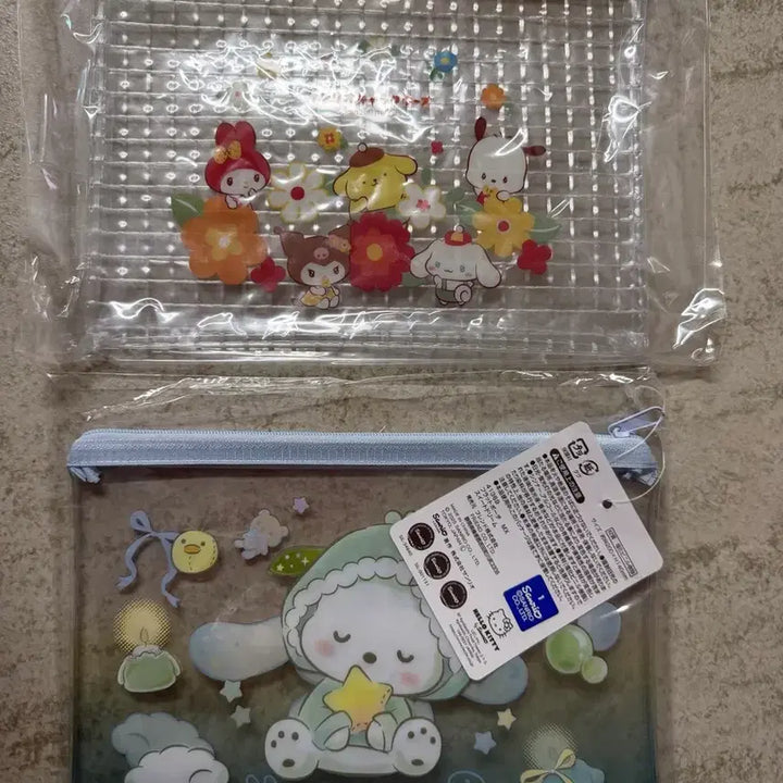 [BUNJANG] Sanrio Characters Clear PVC Pouch Set (2 Types) / 산리오 캐릭터 투명 pvc파우치 2종
