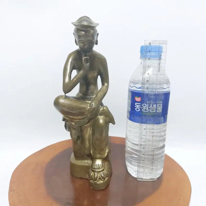 [BUNJANG] Brass Pensive Maitreya Buddha Statue / 황동 반가사유상. 불상 -  만물당