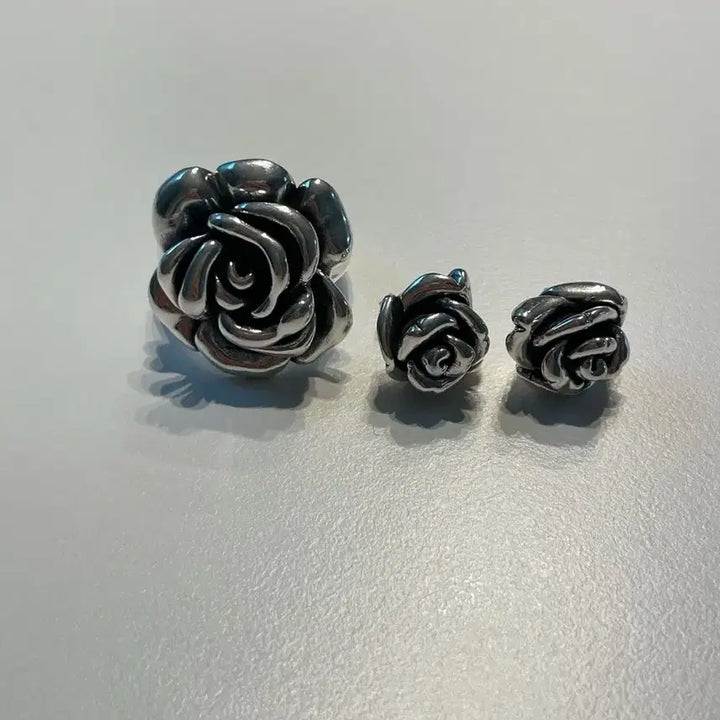 [SOLD OUT] 실버 장미 반지 + 귀걸이 세트