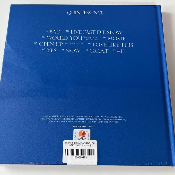 [BUNJANG] TAEYANG QUINTESSENCE Signed Album / [싸인앨범] 태양 QUINTESSENCE 앨범