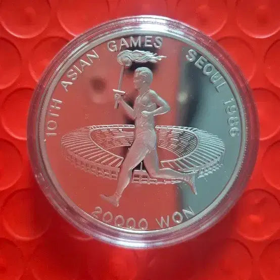 [BUNJANG] 1986 Seoul Asian Games Commemorative Torch Relay Silver Coin / 1986 서울 아시안게임 기념  성화봉송 프루프 은화