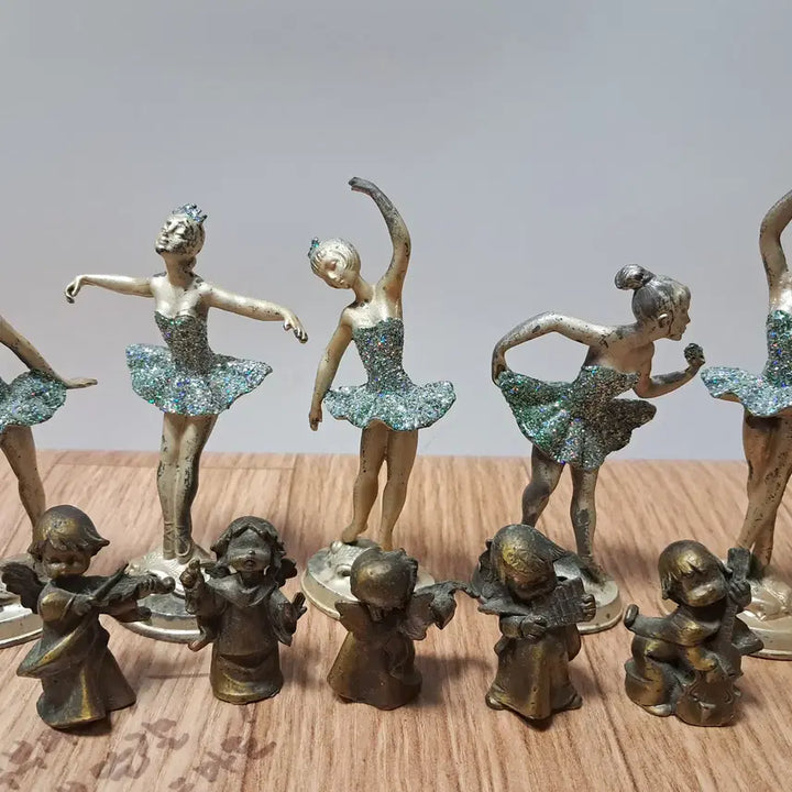 [BUNJANG] Bronze - Beautiful Ballerina &amp; Musician Figurines (Set of 10) / 인테리어(청동) 아름다운 발레리나5점,악기단 5점  (총10점)