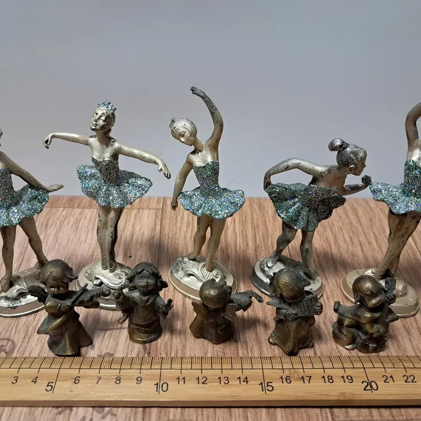 [BUNJANG] Bronze - Beautiful Ballerina &amp; Musician Figurines (Set of 10) / 인테리어(청동) 아름다운 발레리나5점,악기단 5점  (총10점)