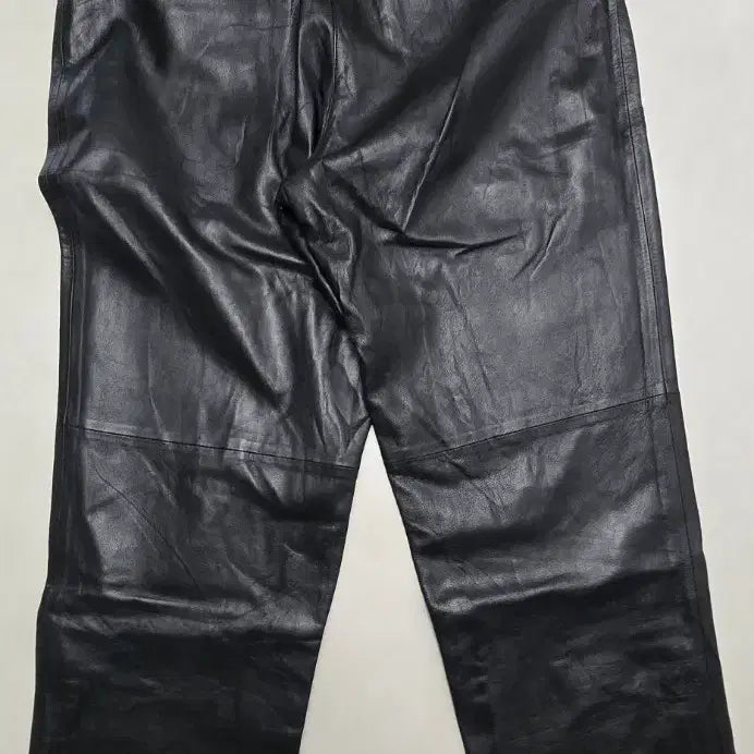 [BUNJANG] Lambskin Leather Black Pants / 램스킨 양가죽 블랙 팬츠