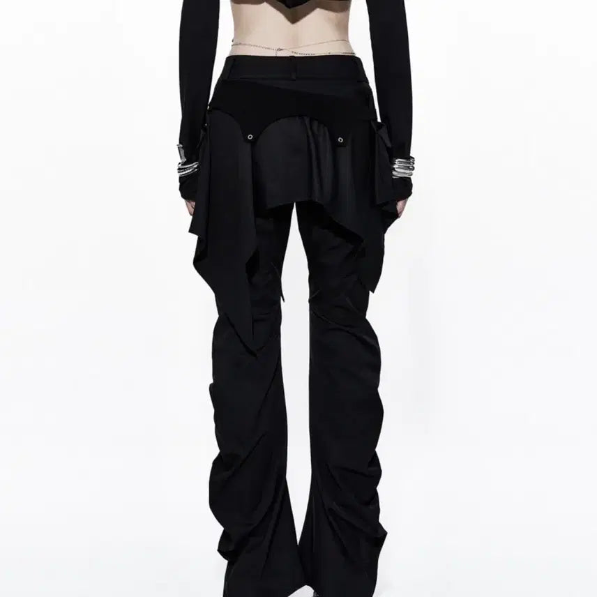 [BUNJANG] Kasico Layered Strap Pants Black M / (새상품) 카시코 레이어드 스트랩 팬츠 블랙 M