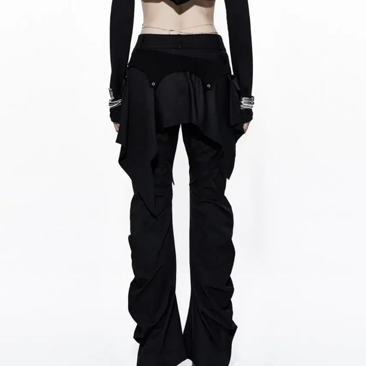 [BUNJANG] Kasico Layered Strap Pants Black M / (새상품) 카시코 레이어드 스트랩 팬츠 블랙 M