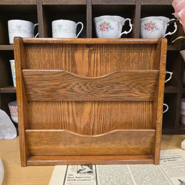 [BUNJANG] Vintage Wood Key Box with Document Holder / 빈티지 우드 키박스 지류꽂이 수납함