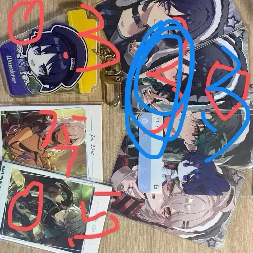[BUNJANG] Genshin Impact Scaramouche Megacoffee Keyring &amp; Photocard Bundle / 급전) 원신 방랑자 메가커피 키링 포카 일괄 판매 개별 ㄱㄴ