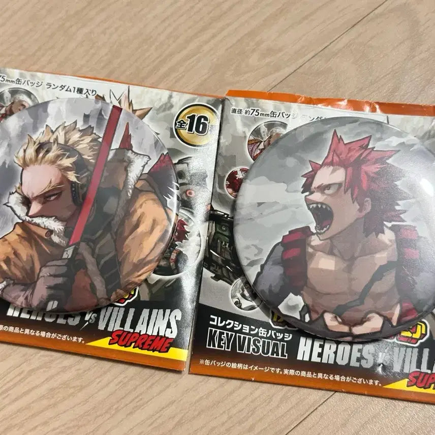 [BUNJANG] My Hero Academia Original Art Exhibition Hawks &amp; Kirishima Can Badges Bundle Set / 히로아카 원화전 호크스, 키리시마 캔뱃지 일괄