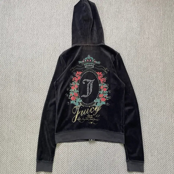 [BUNJANG] Vintage Juicy Couture Velour Zip-Up Hoodie / 빈티지 juicy couture 쥬시 꾸뛰르 벨루어 후드 집업