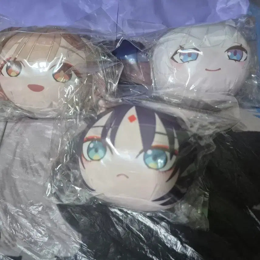 [BUNJANG] Choka Kaguya-hime Face Cushion Doll Set (2 Types) / 미개봉 초카구야히메 얼굴 쿠션 인형 2종 세트