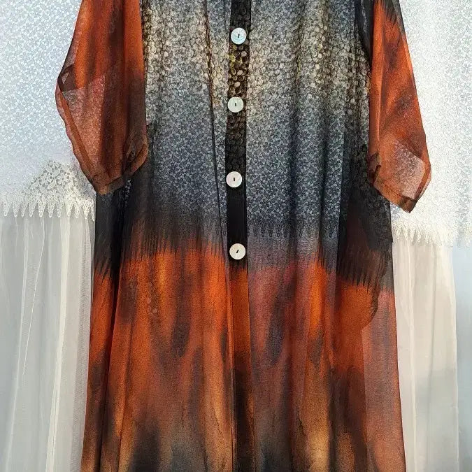 [BUNJANG] See-Through Oval Cardigan (One Size) / 시스루 오부롱가디건,프리