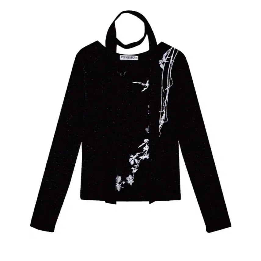 [BUNJANG] Fragfarm Butterfly Butterfly Scarf Long Sleeve T-shirt / 프레그팜 나비바늘꽃 스카프 롱슬리브 티셔츠